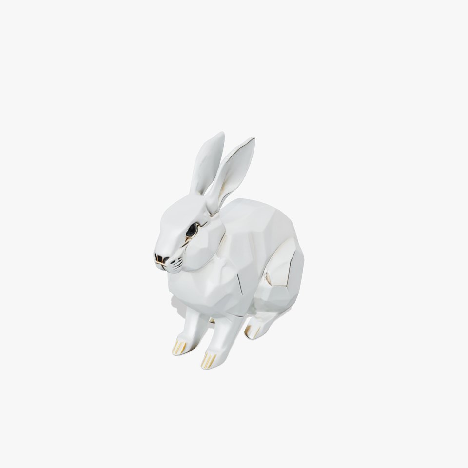 Polygonal Hare with Silver Accents model pack